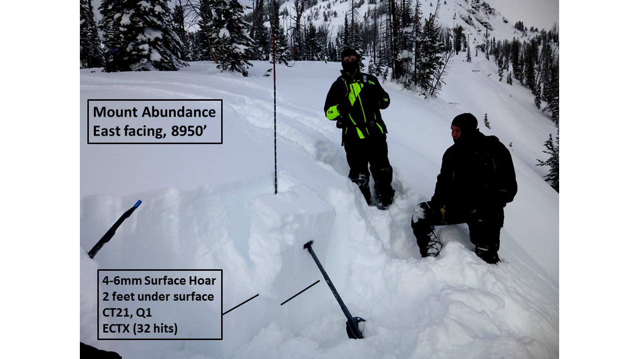 Surface Hoar breaking on Mt. Abundance Surface Hoar breaking on Mt. Abundance